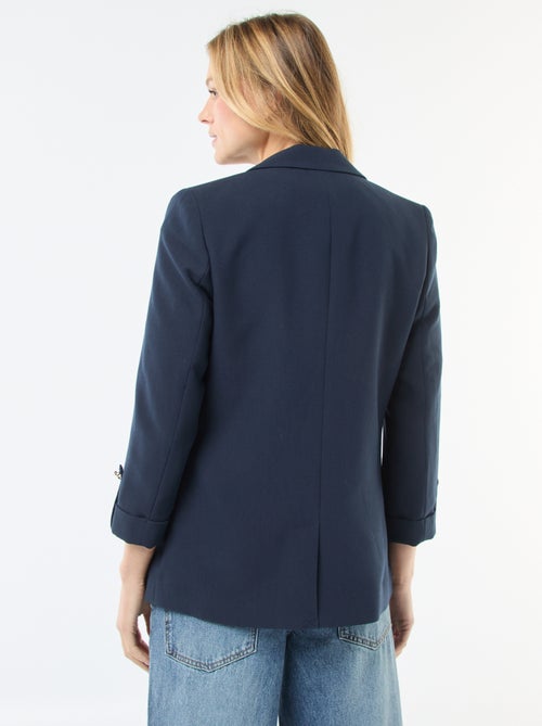Veste tailleur avec manches 3/4 pans libres - Kiabi