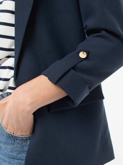 Veste tailleur avec manches 3/4 pans libres - Kiabi