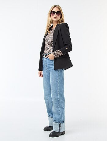 Veste tailleur avec manches 3/4 pans libres