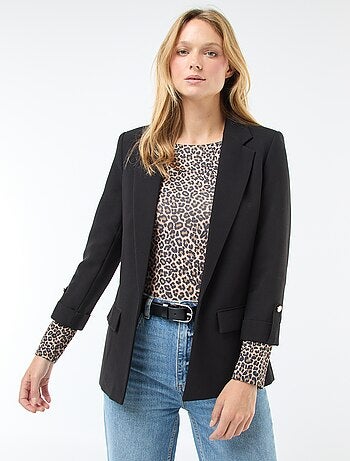 Veste tailleur avec manches 3/4 pans libres