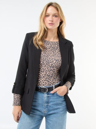 Veste tailleur avec manches 3/4 pans libres