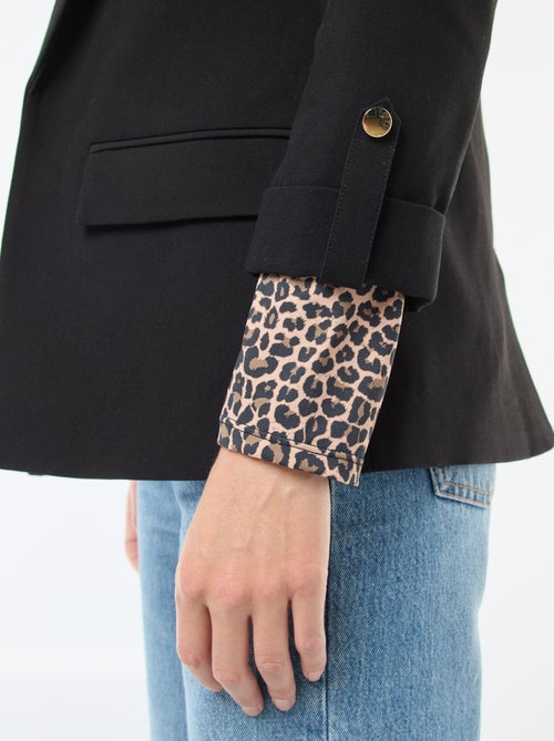 Veste tailleur avec manches 3/4 pans libres - Kiabi