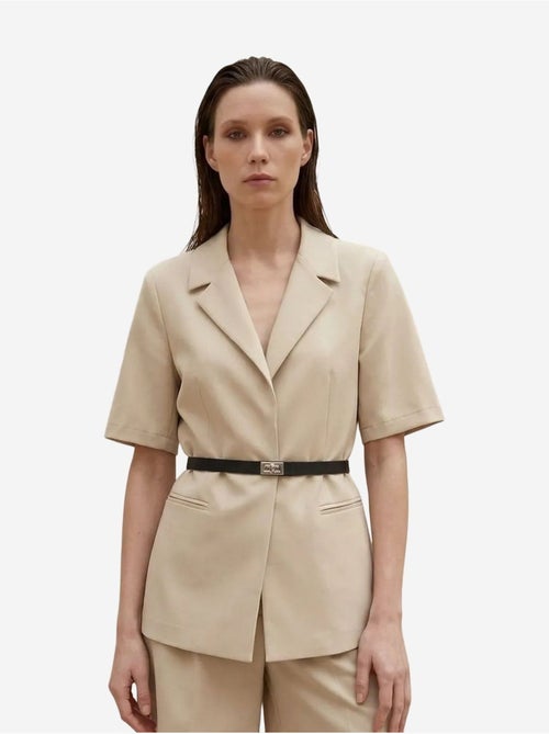 Veste tailleur ceinturée à col châle my fashion - Kiabi