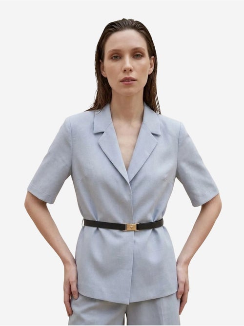 Veste tailleur ceinturée à col châle my fashion - Kiabi