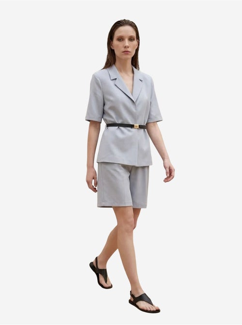 Veste tailleur ceinturée à col châle my fashion - Kiabi