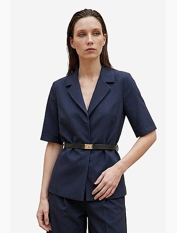 Veste tailleur ceinturée à col châle my fashion