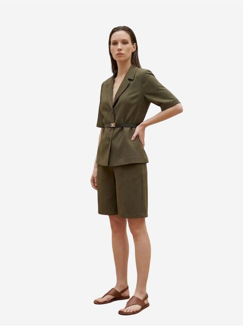 Veste tailleur ceinturée à col châle my fashion - Kiabi