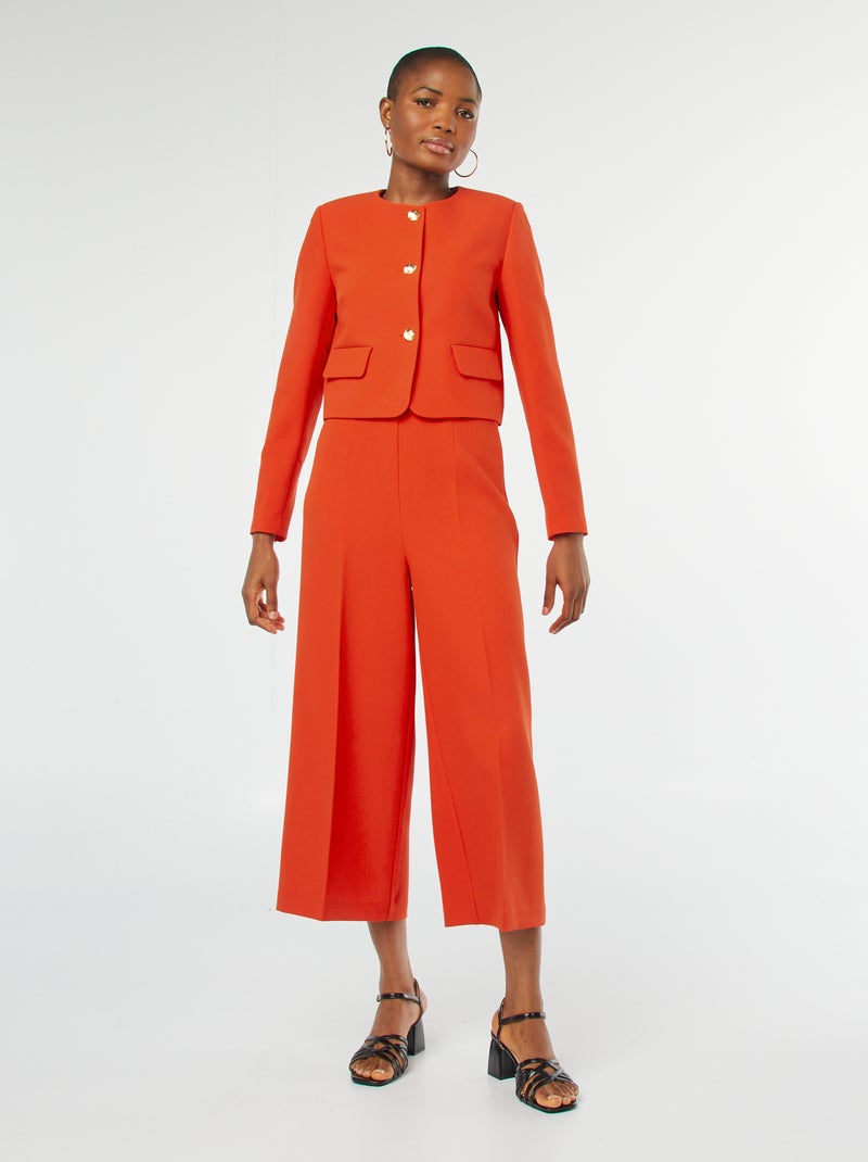 Veste Courte Blazer Rouge Femme Kiabi Veste Tailleur Coupe Courte