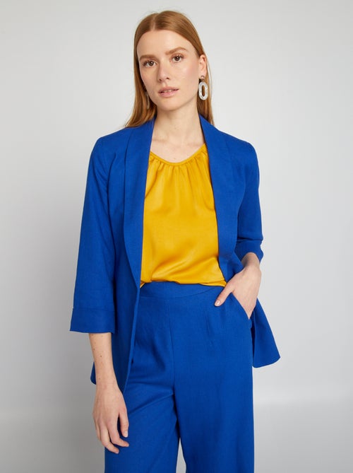 Veste tailleur en lin mélangé - Kiabi