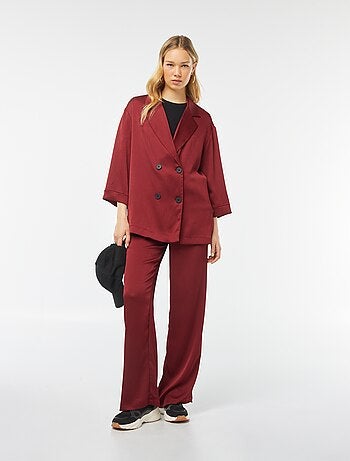 Veste tailleur en matière crêpée avec manches 3/4