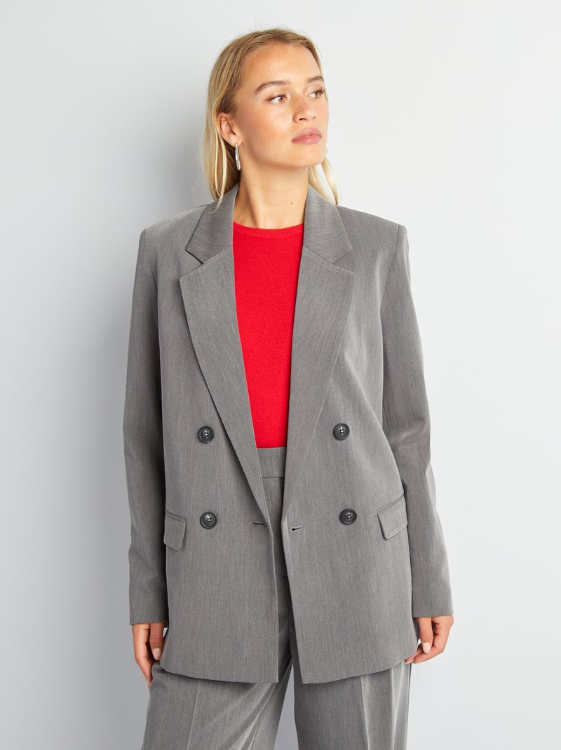 Veste tailleur large Gris - Kiabi