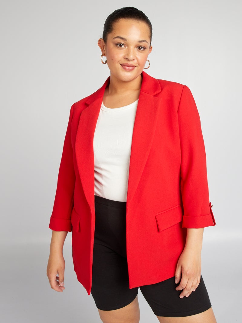 Veste tailleur mi-longue Rouge - Kiabi