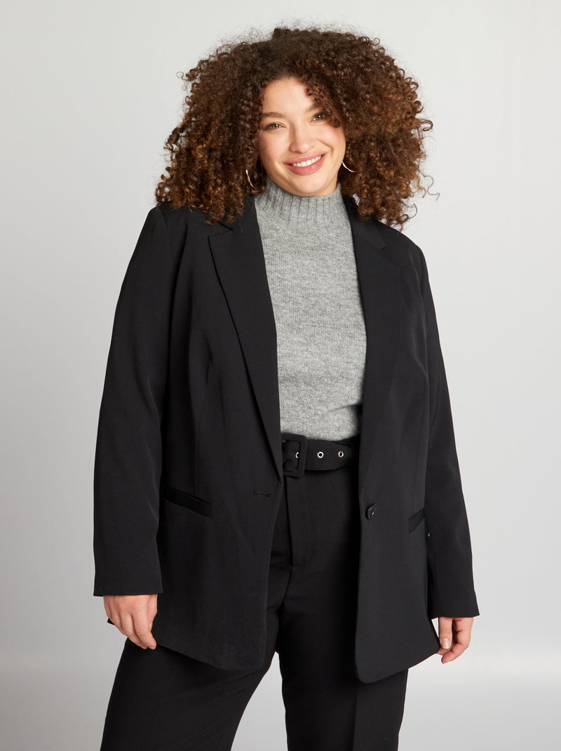 Veste De Tailleur Noire La Redoute Création Taille 50 | Occasion Bon état | Courte, Fermeture Boutons | Pour Le Bureau