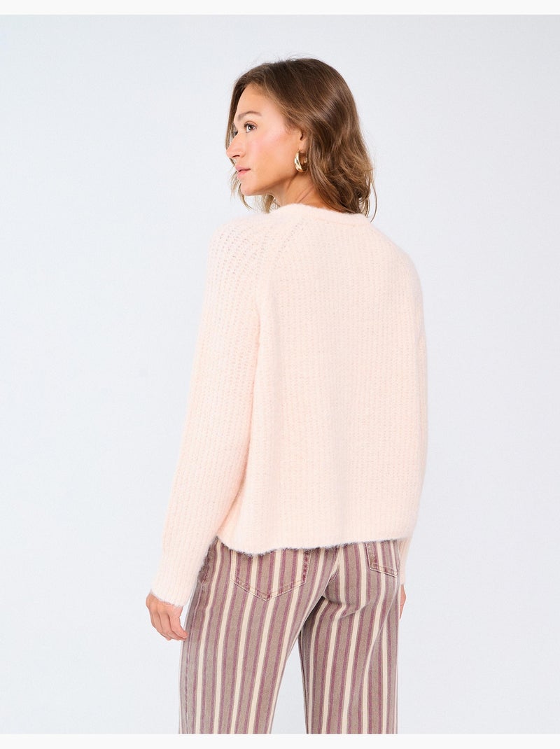 Veste tricotée avec laine, mo fashion Rose - Kiabi