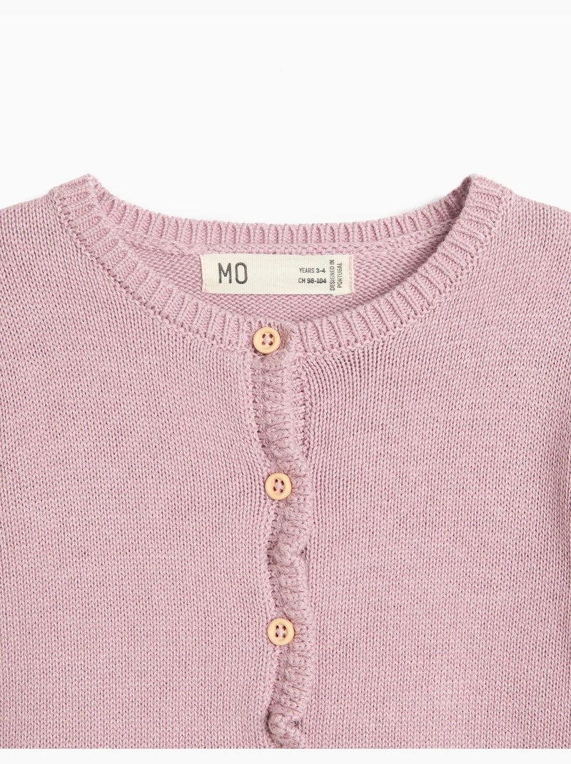 Veste tricotée avec volants, mo fashion Rose - Kiabi