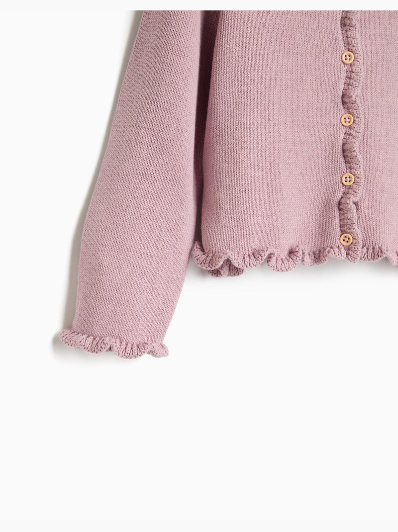 Veste tricotée avec volants, mo fashion Rose - Kiabi