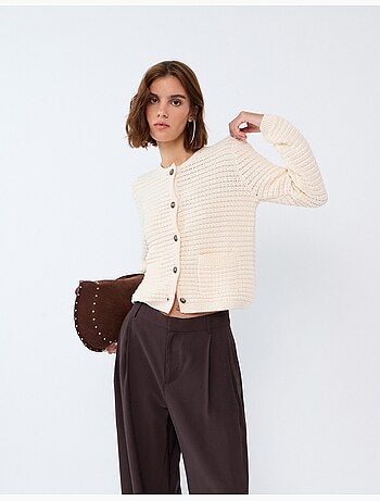 Veste tricotée texturée, mo fashion