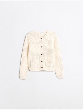 Veste tricotée texturée, mo fashion