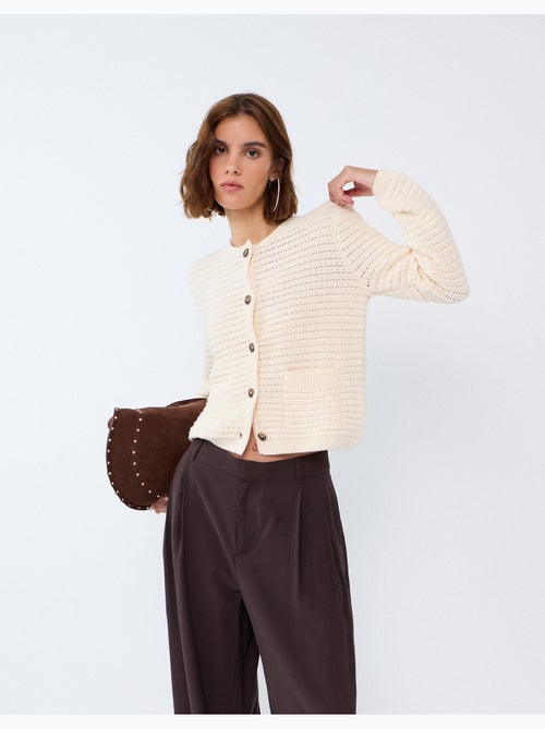 Veste tricotée texturée, mo fashion - Kiabi