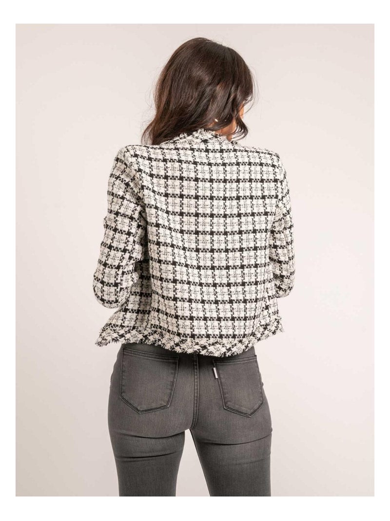 Veste tweed ulman Noir - Kiabi