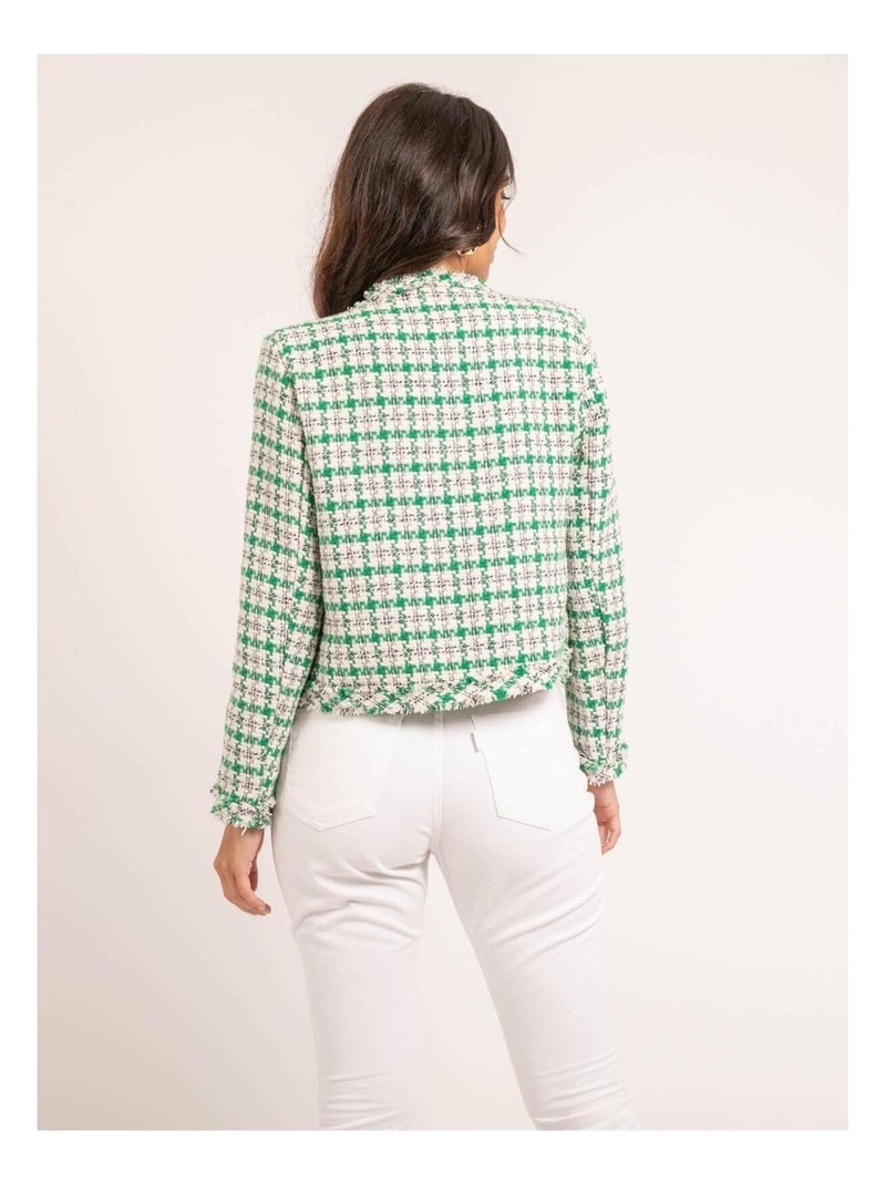 Veste tweed ulman Vert - Kiabi