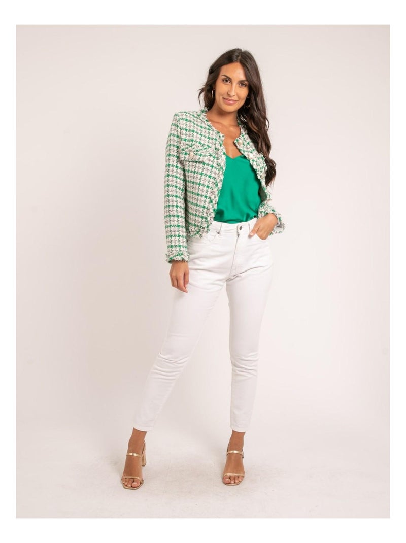 Veste tweed ulman Vert - Kiabi