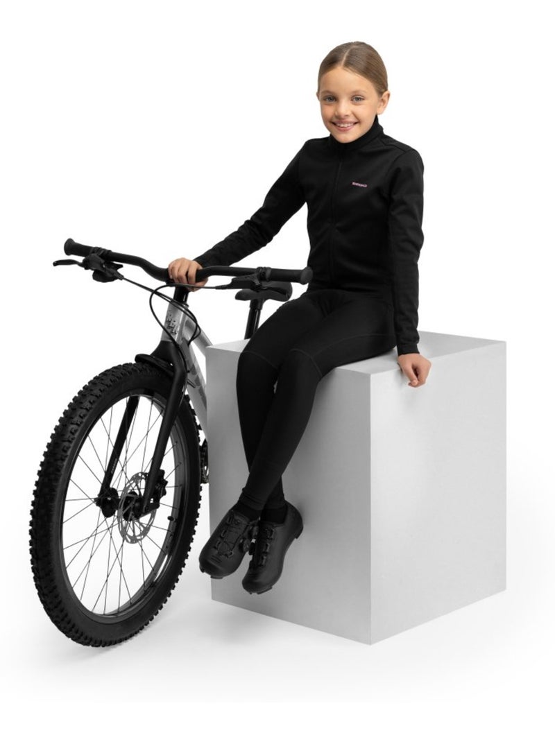 Veste vélo softshell d’hiver fille cyclisme enfants k-core-g wheelie Noir - Kiabi