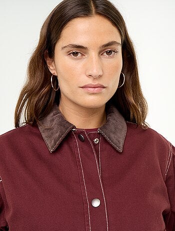 Veste workwear en denim et col velours