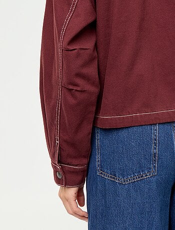 Veste workwear en denim et col velours