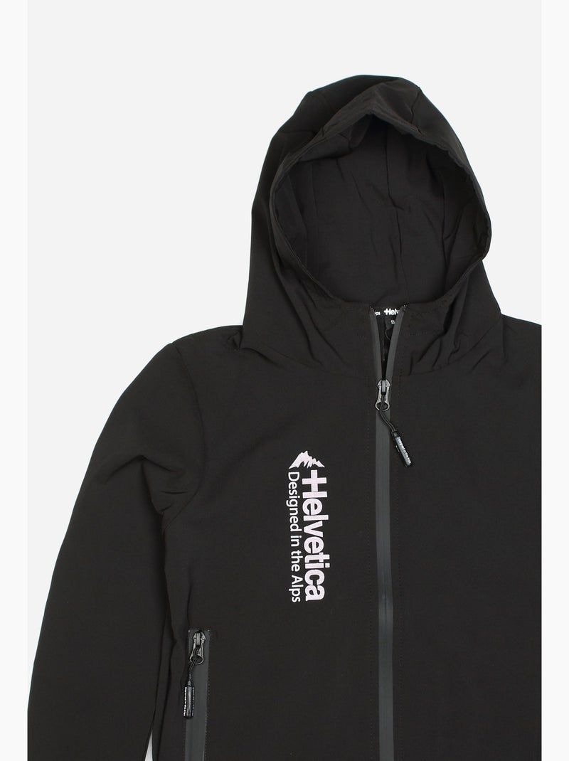 Veste zippé à capuche - Helvetica Noir - Kiabi