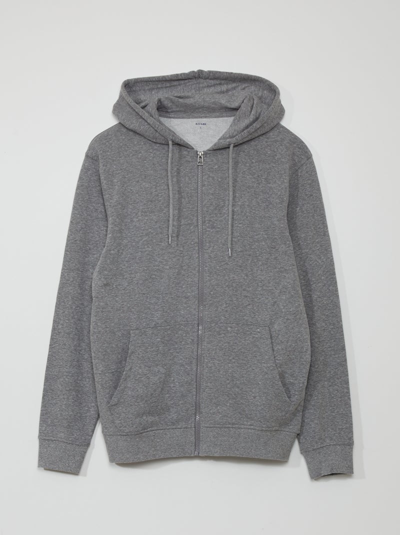 Veste zippée à capuche Gris - Kiabi