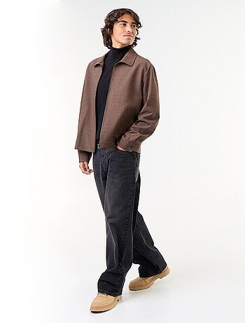 Veste zippée à carreaux