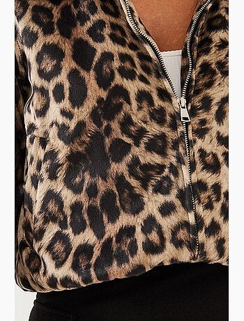 Veste zippée à imprimé léopard lucci