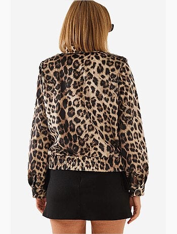 Veste zippée à imprimé léopard lucci