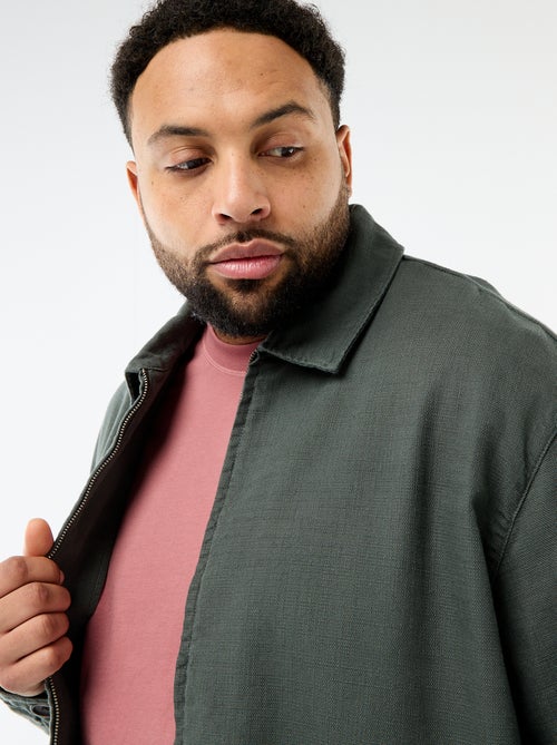 Veste zippée avec col chemise - Kiabi