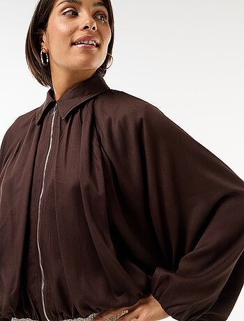 Veste zippée avec manches bouffantes