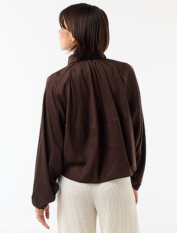 Veste zippée avec manches bouffantes