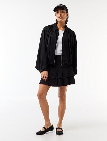 Veste zippée avec manches bouffantes