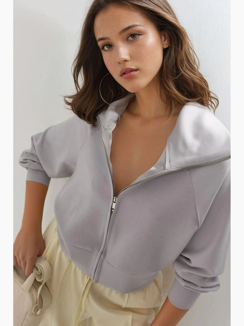 Veste zippée coupe décontractée avec col montant busem - Kiabi