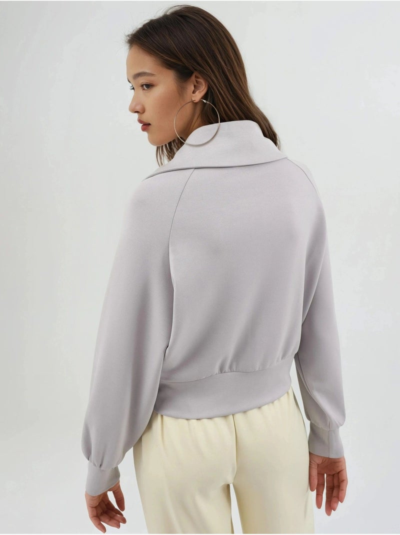 Veste zippée coupe décontractée avec col montant busem Gris - Kiabi