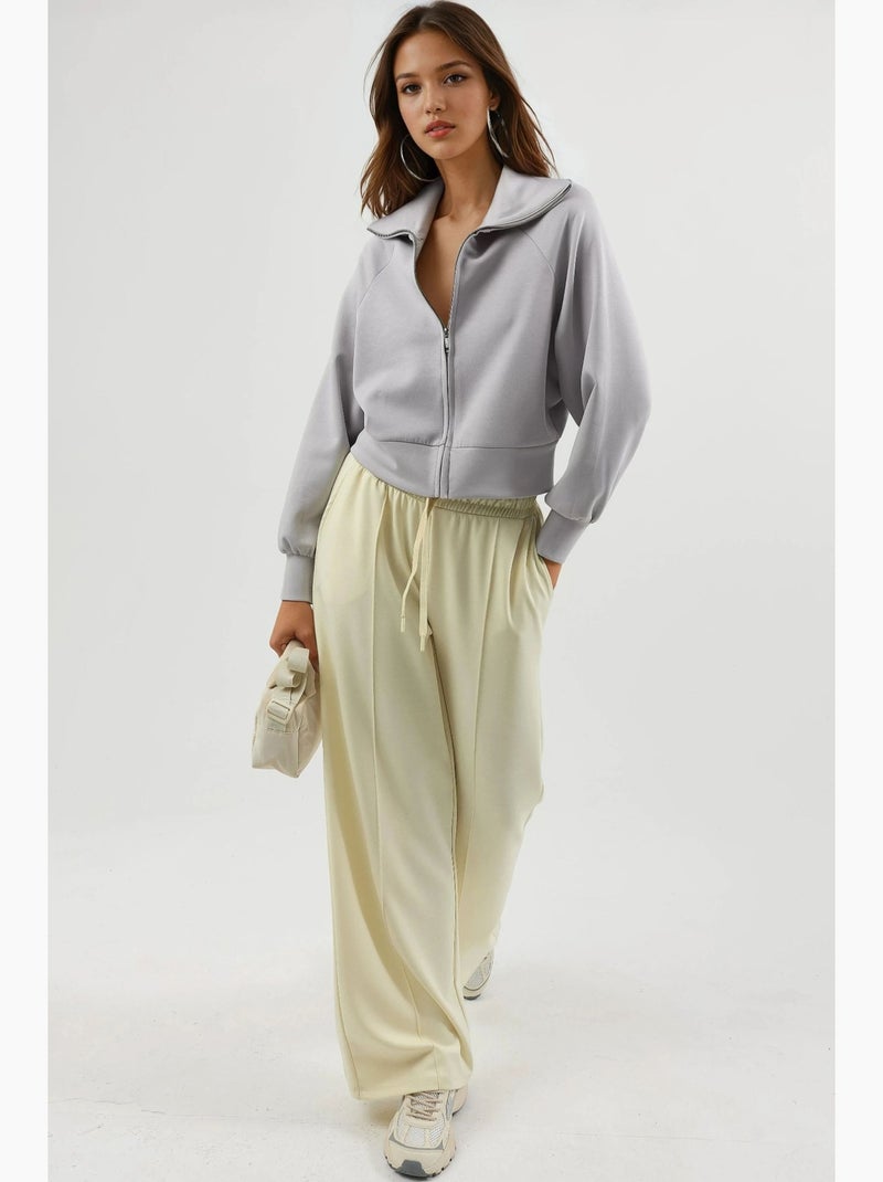 Veste zippée coupe décontractée avec col montant busem Gris - Kiabi