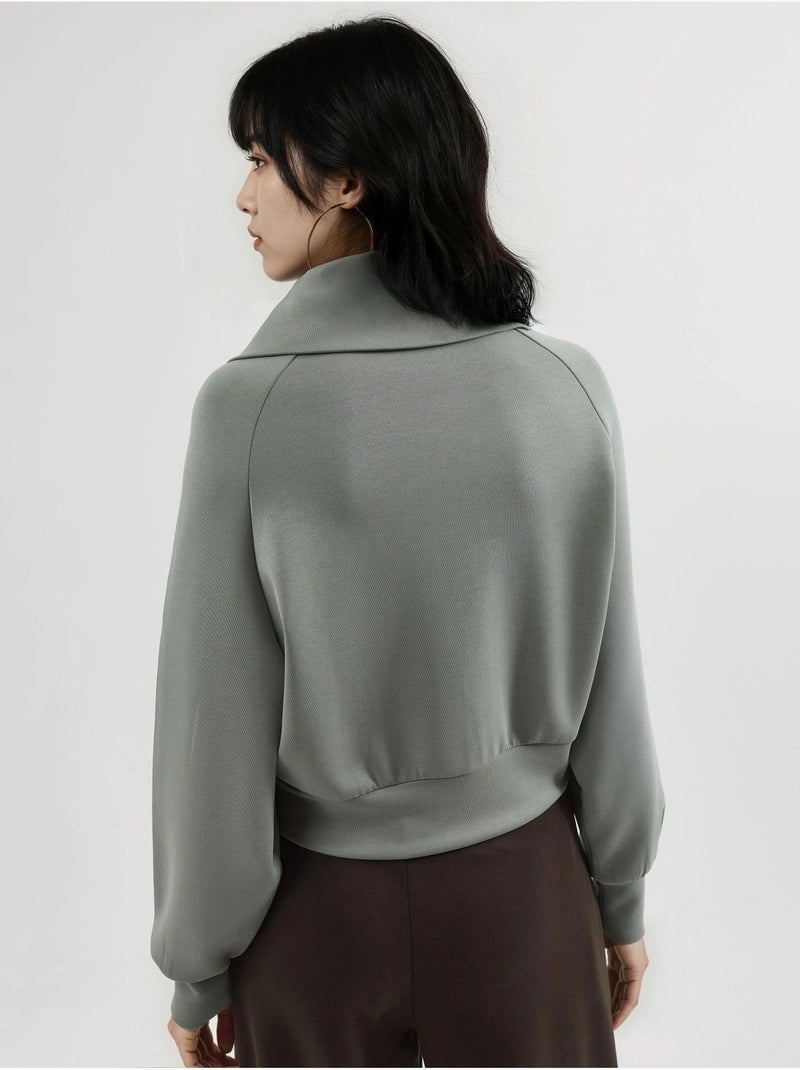 Veste zippée coupe décontractée avec col montant busem Vert pastel - Kiabi