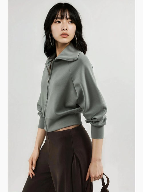 Veste zippée coupe décontractée avec col montant busem - Kiabi Veste zippée coupe décontractée avec col montant busem - Kiabi