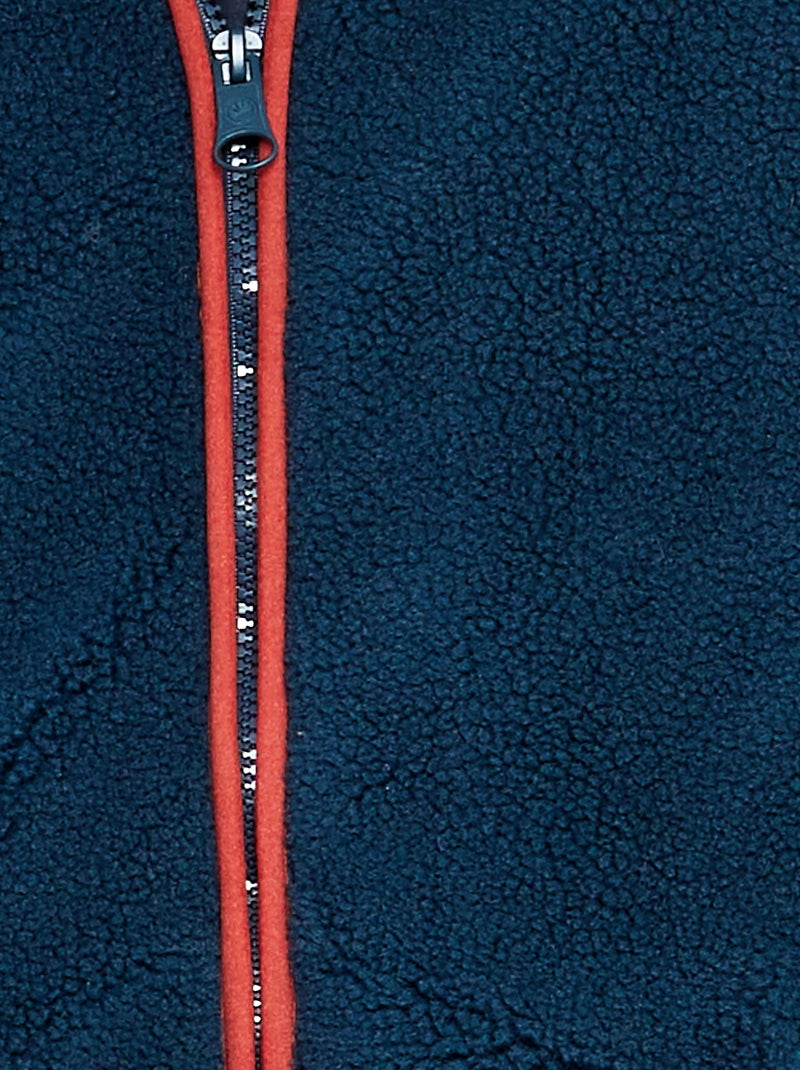 Veste zippée effet moutonné Bleu - Kiabi