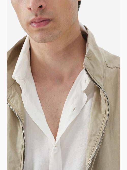 Veste zippée en lyocell et lin giesto - Kiabi