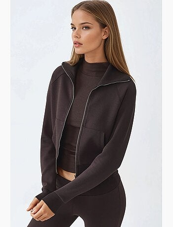 Veste zippée en mélange de coton avec col. Busem