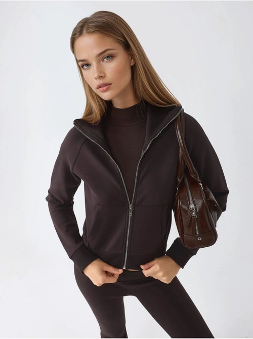 Veste zippée en mélange de coton avec col. Busem - Kiabi Veste zippée en mélange de coton avec col. Busem - Kiabi