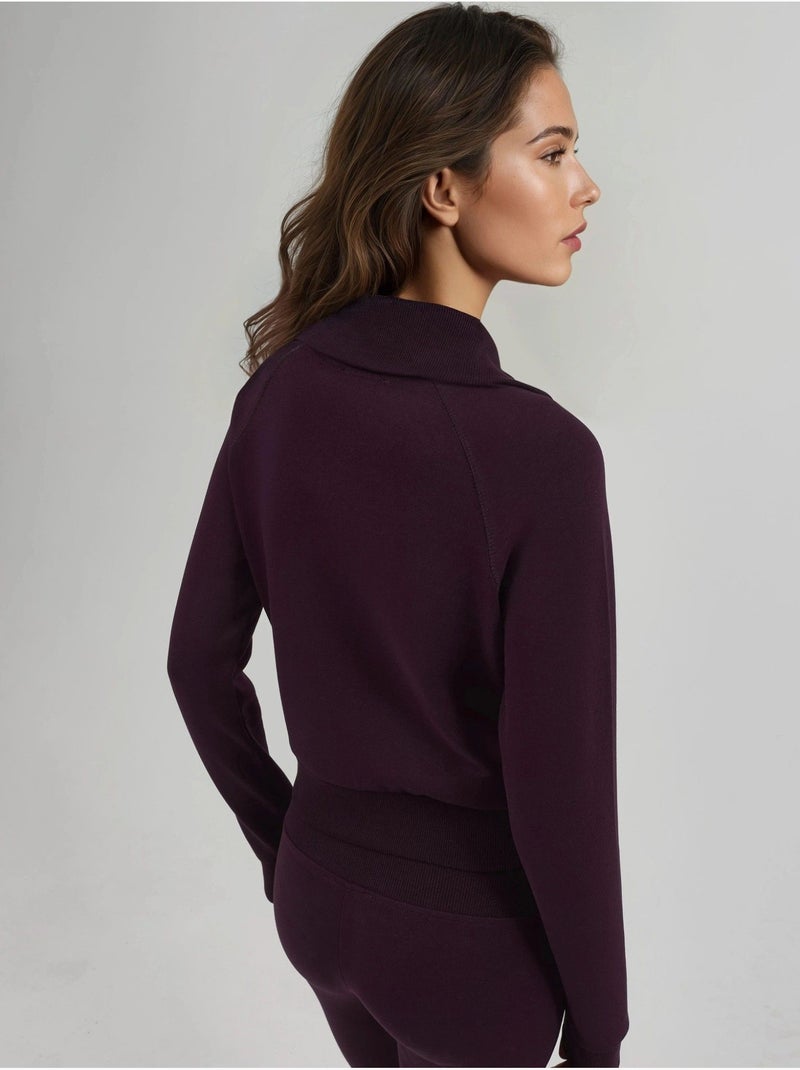 Veste zippée en mélange de coton avec col. Busem Violet - Kiabi