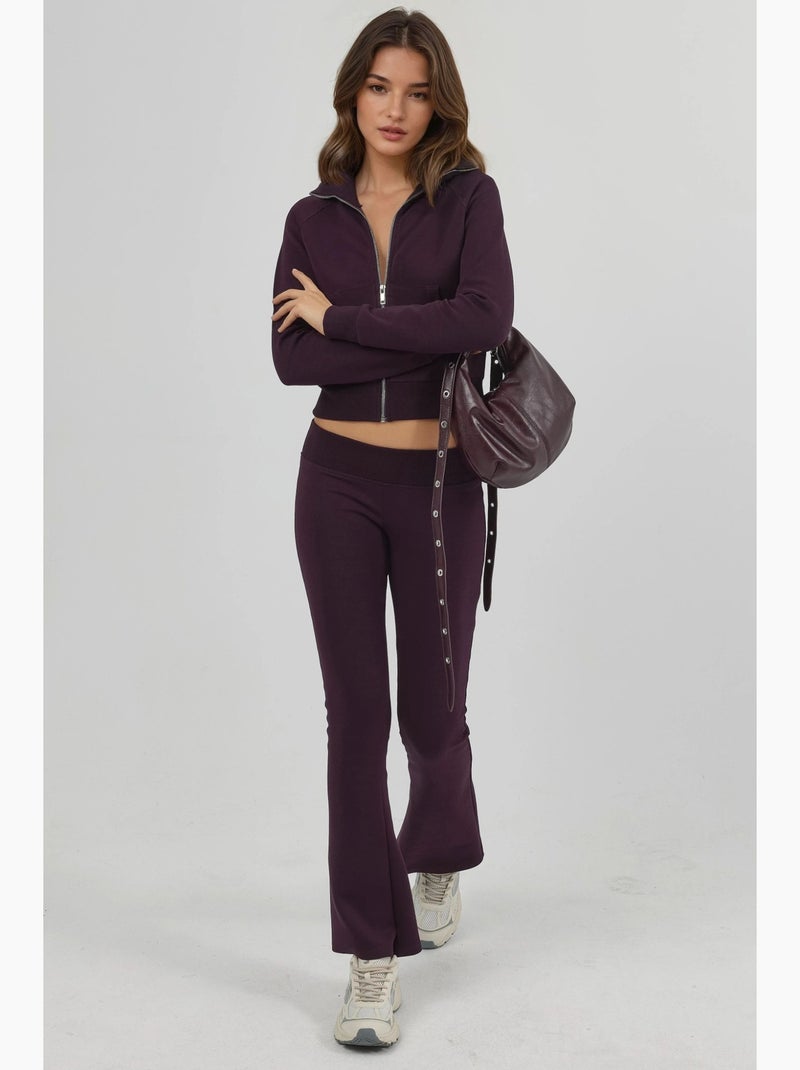 Veste zippée en mélange de coton avec col. Busem Violet - Kiabi