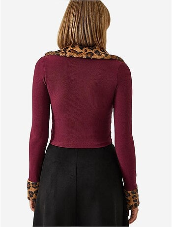 Veste zippée en peluche léopard lucci